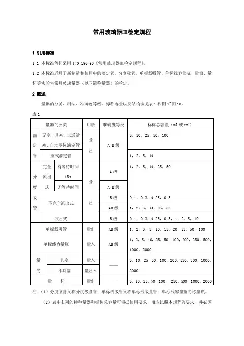 常用玻璃器皿检定规程.doc