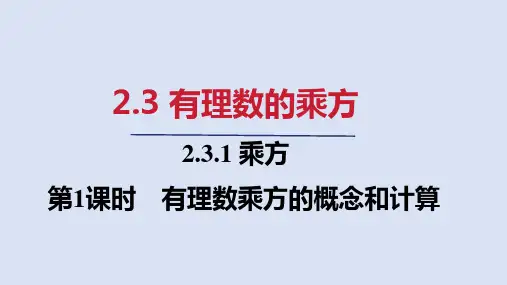 人教七年级数学上册第二章 有理数乘方的概念和计算