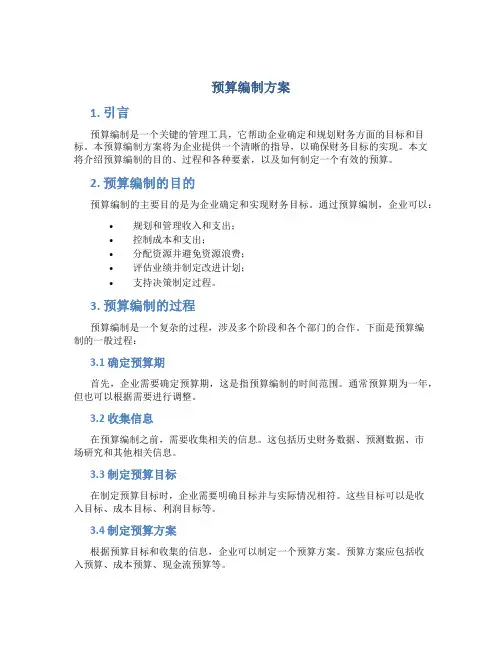 预算编制方案
