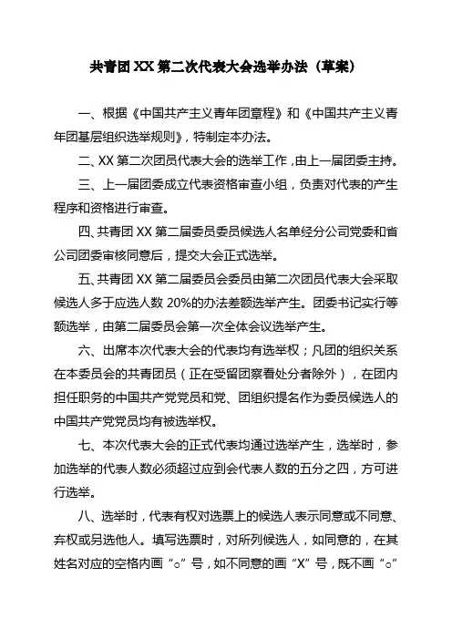 团委换届选举办法