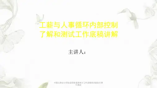 中国注册会计师协会财务报表审计工作底稿培训班执行穿行测试ppt课件