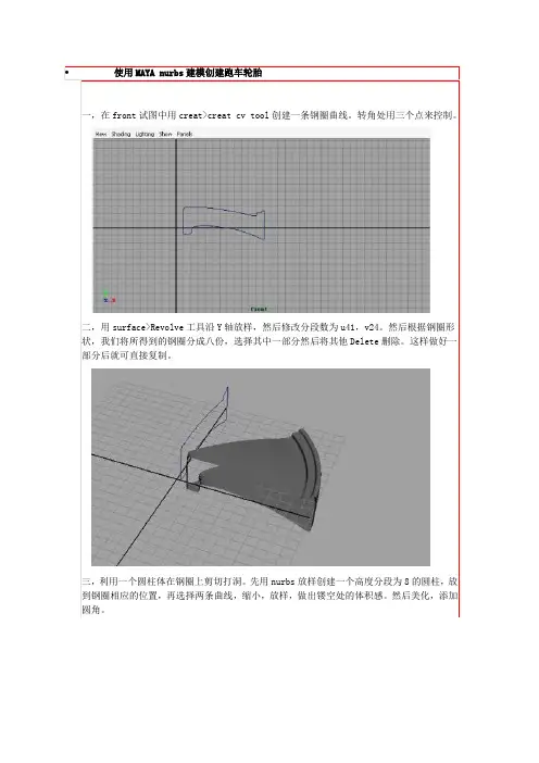 使用MAYA nurbs建模创建跑车轮胎