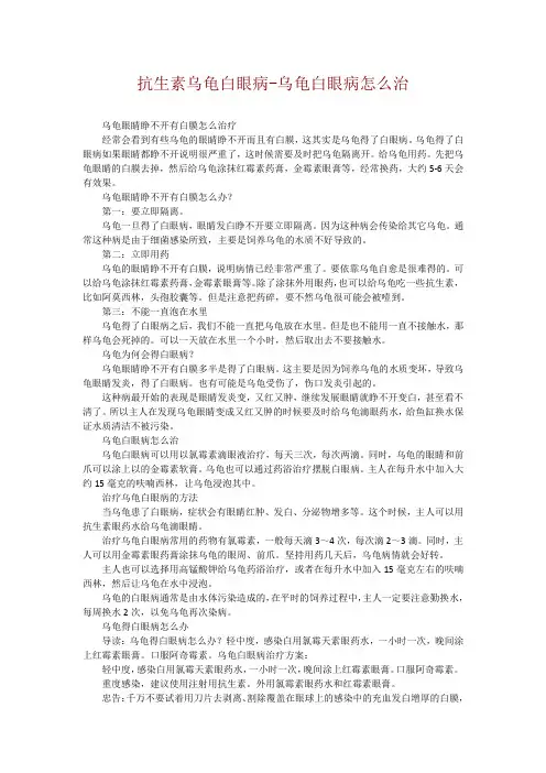 抗生素乌龟白眼病-乌龟白眼病怎么治