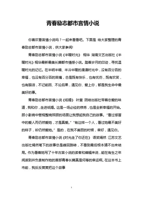 青春励志都市言情小说