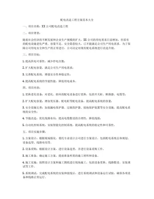 配电改造工程方案范本大全