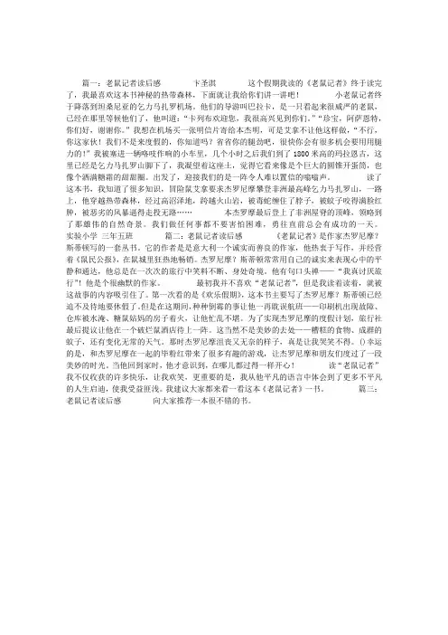 老鼠记者读后感3篇