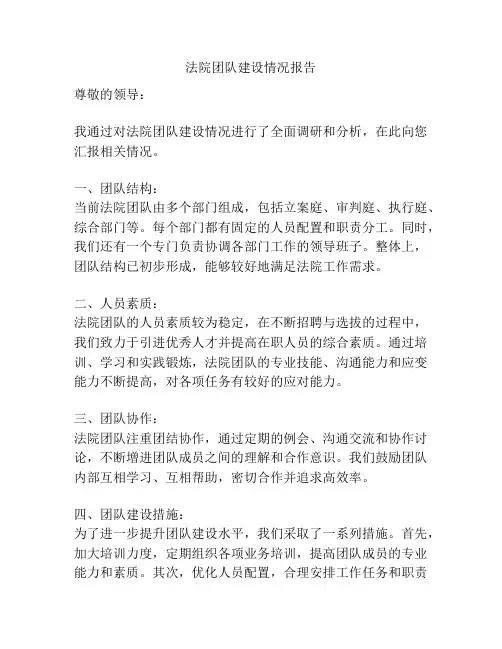 法院团队建设情况报告