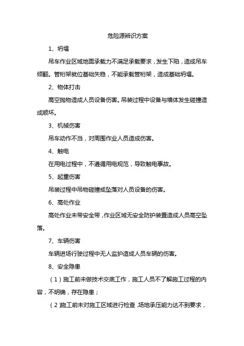 危险源辨识方案