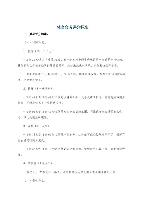 体育会考评分标准