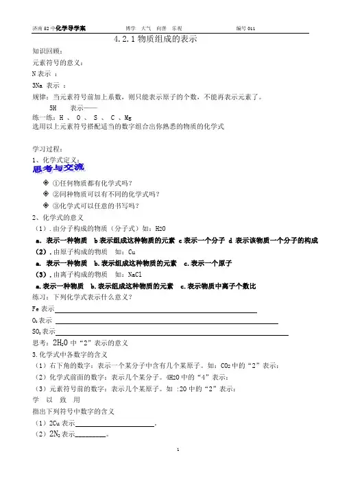 化学式的意义学案