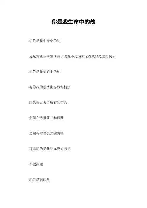 你是我生命中的劫
