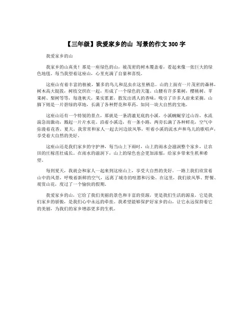 【三年级】我爱家乡的山 写景的作文300字
