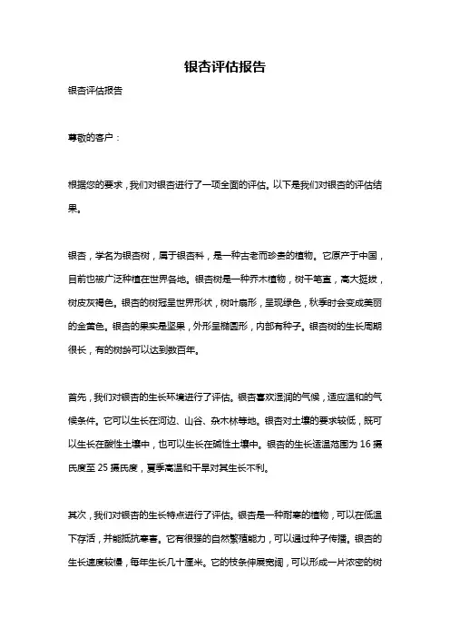 银杏评估报告