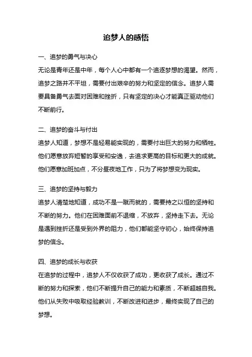 追梦人的感悟