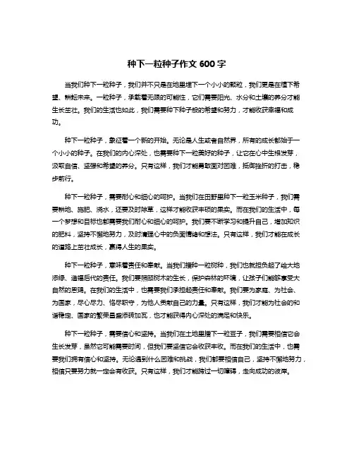 种下一粒种子作文600字