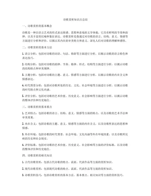 诗歌赏析知识点总结