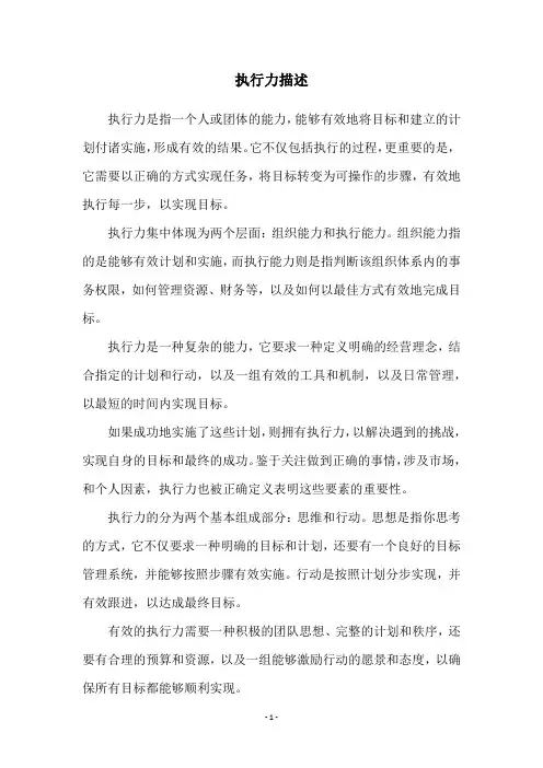 执行力描述