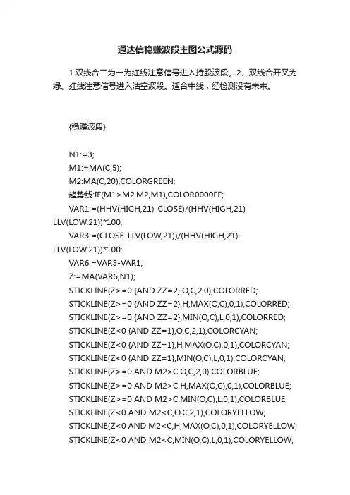通达信稳赚波段主图公式源码