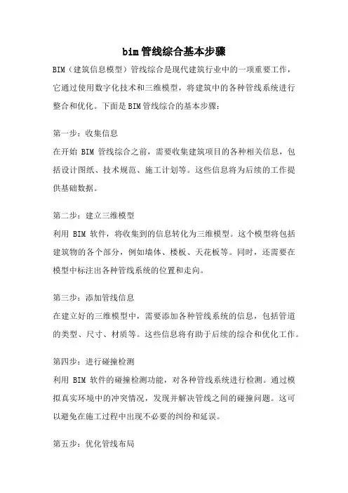 bim管线综合基本步骤