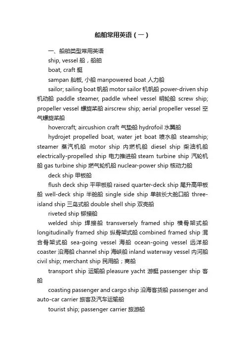 船舶常用英语（一）