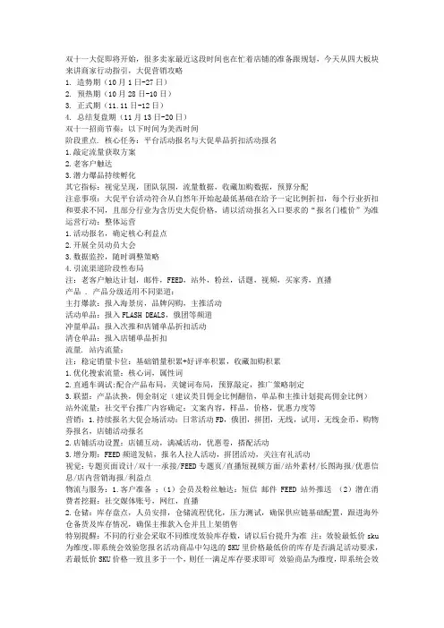 2020速卖通双十一核心运营思路--大促营销攻略