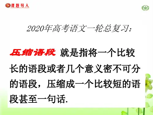 2020年高考语文一轮总复习：压缩语段新闻类精选课件PPT