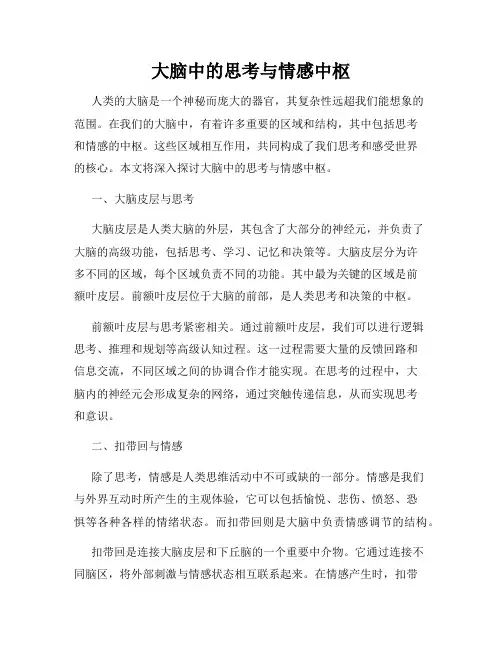 大脑中的思考与情感中枢
