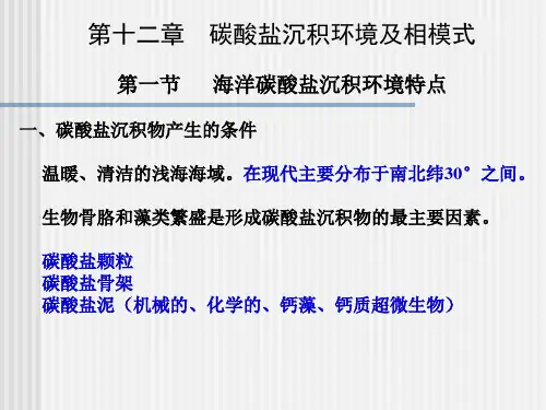 沉积学与沉积相课件碳酸盐沉积相