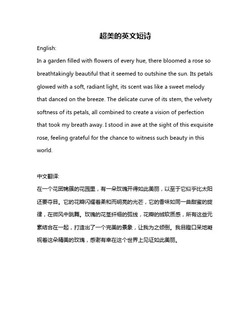 超美的英文短诗