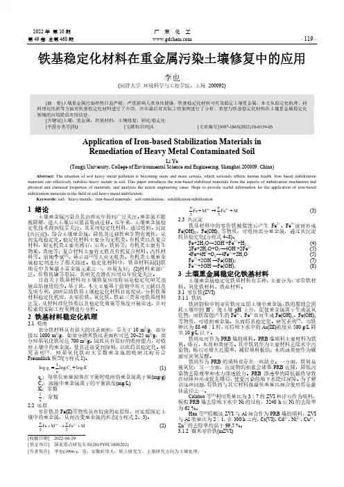 铁基稳定化材料在重金属污染土壤修复中的应用