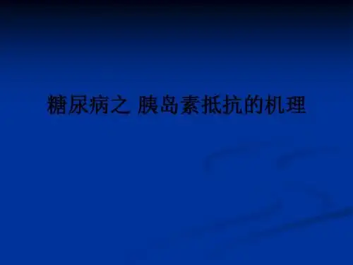 糖尿病之 胰岛素抵抗的机理ppt课件