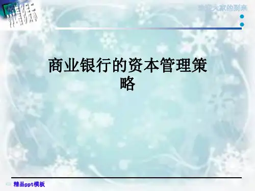 商业银行的资本管理策略