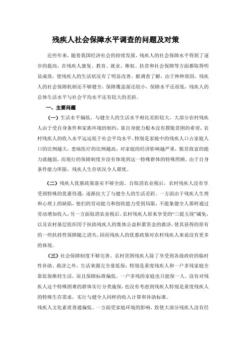 残疾人社会保障措施