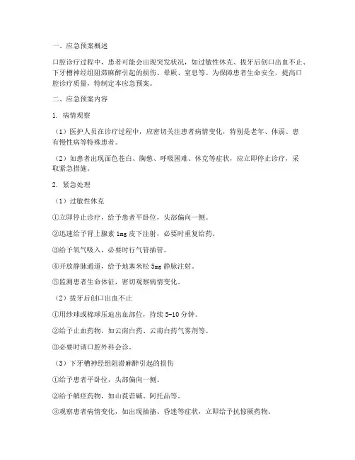 口腔诊疗应急预案