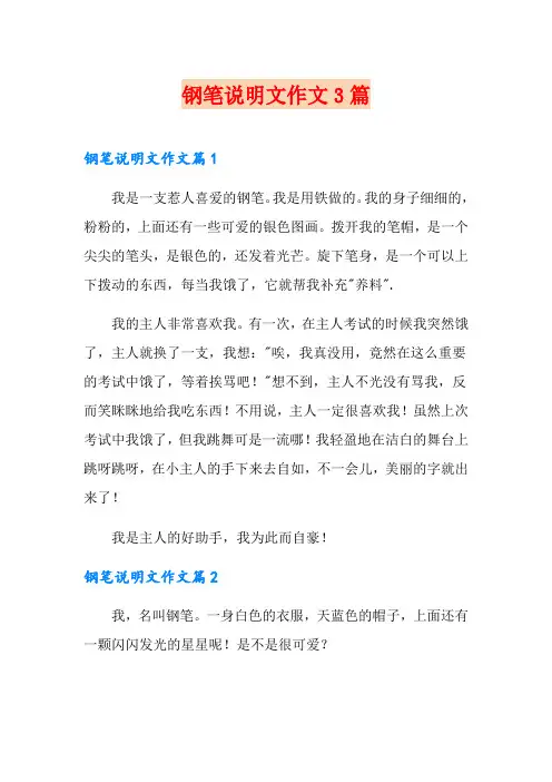 钢笔说明文作文3篇
