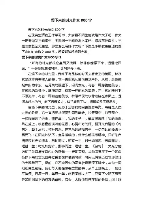 慢下来的时光作文800字