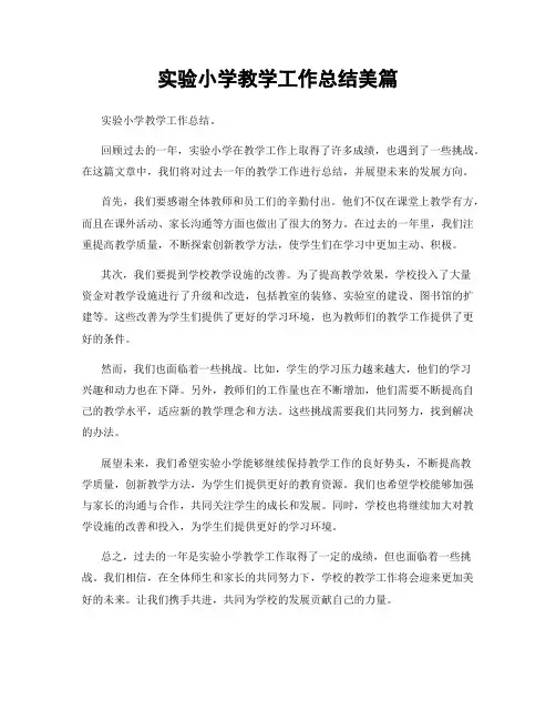 实验小学教学工作总结美篇