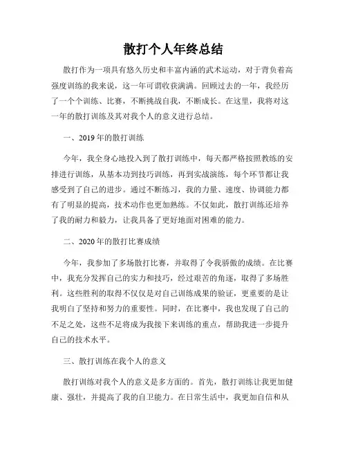 散打个人年终总结