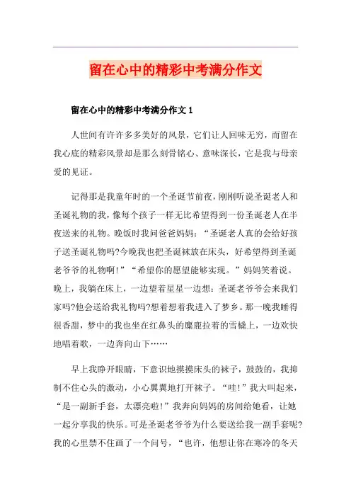 留在心中的精彩中考满分作文