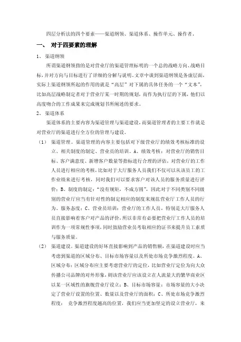 渠道四要素管理