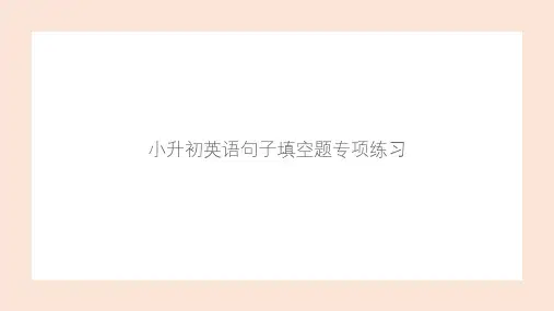 小升初英语句子填空题专项练习