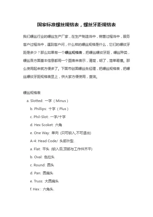 国标自攻螺丝详细尺寸表m4自攻螺丝国标
