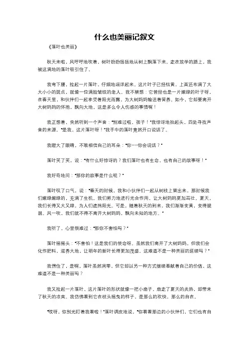 什么也美丽记叙文