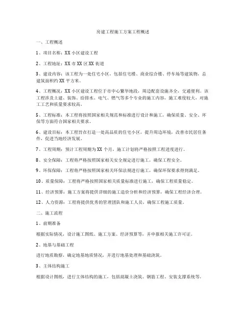 房建工程施工方案工程概述