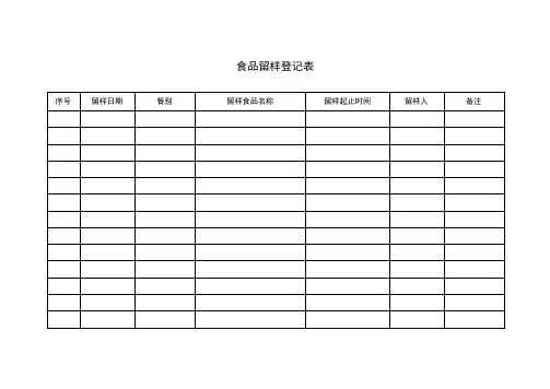食品留样登记表