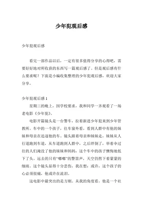 少年犯观后感