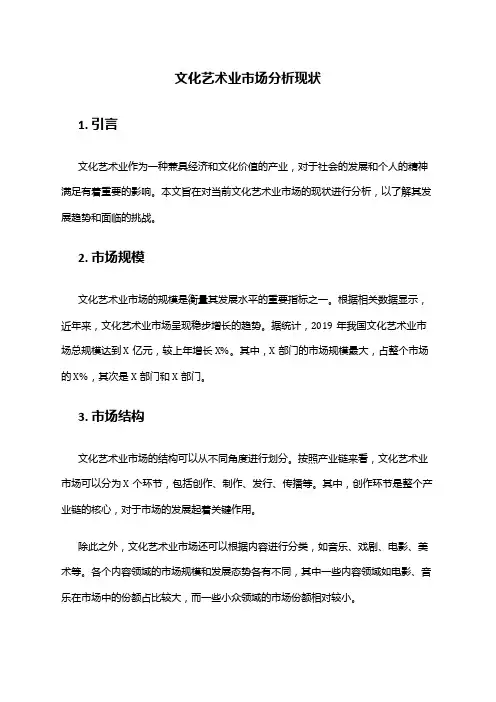 2024年文化艺术业市场分析现状