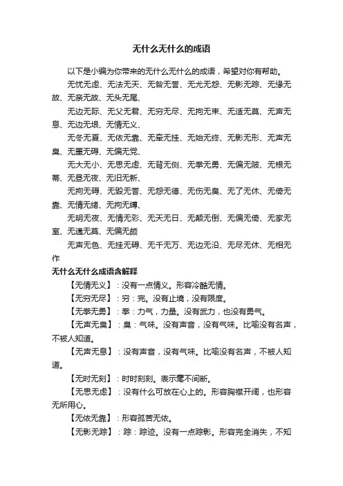 无什么无什么的成语