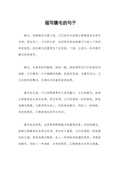 描写睫毛的句子