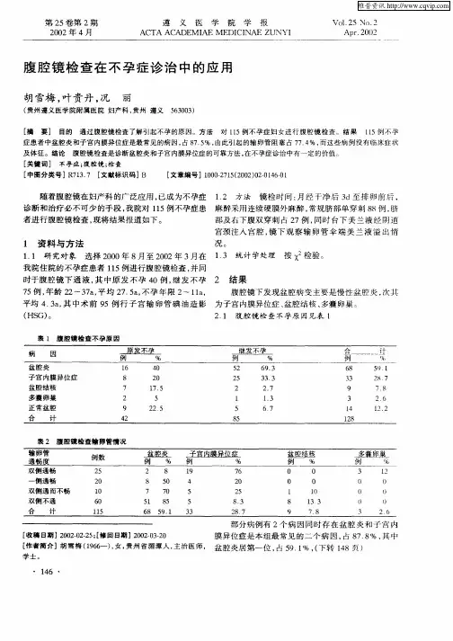 腹腔镜检查在不孕症诊治中的应用